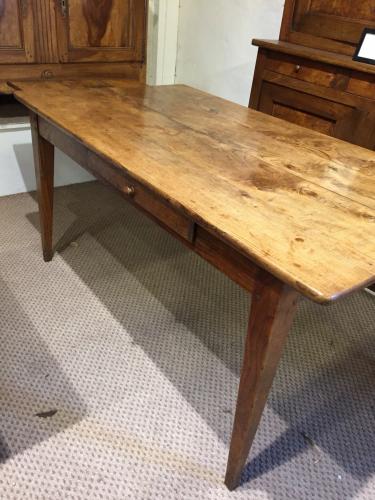 Wide four plank with one drawer Ash tapered leg farmhouse table